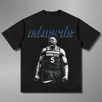 2025 Summer New NBA Anthony Edwards Y2KT-shirt Cotton Printing Large Size Round Neck Short-sleeved Top T-shirt for Men and Women S įvairiaspalvis