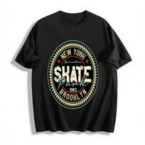 New York Brooklyn 1983 Skate Park Retro Graphic Casual T-Shirt Pure Cotton T-shirt S