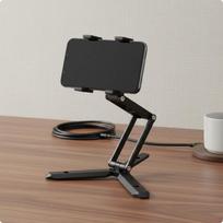 Folding Phone Tripod Aluminum Alloy Clip Foldable Mobile Accessory for Photo Black Classic