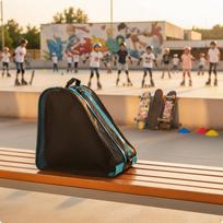 Inline Skate bag Adjustable Shoulder Strap Roller Backpack High Capacity Gear Storage for Peacock Blue