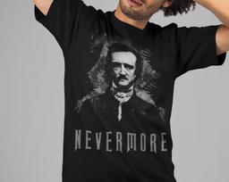 Edgar Allan Poe T-Shirt: Nevermore Goth Unisex Tee - Dark and Goth Clothing - Engraved Art - Victorian art lover 3XL