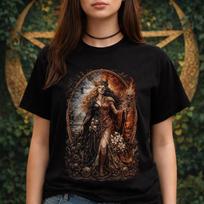 Hel Norse Goddess Shirt: Viking Underworld Dark Goddess Tee | Goddess of Death Hel Shirt | Norse Mythology Fan Gift | Metal Gothic Clothing M