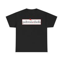 POLTRONEDIOFA T-Shirt – Black Cotton Tee, Torino Mole Design 4XL