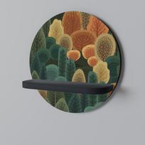 Autumn kaleidoscope round shelf black