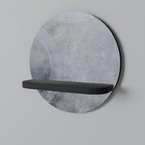 Muted arc round shelf black