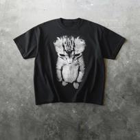 Sad Kitten Meme Standing Cat T-Shirt XXL