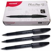 „Monami Plus Pen S“ vandens pagrindu pagamintas veltinio antgalis, „Fine Liner Pen“ – juodas korpusas – juodas rašalas (12 vnt.) Black Body