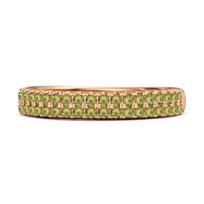 Peridot Eternity Band Ring - 925 Sterling Silver Rose Gold Vermeil 6 rožinio aukso spalvos