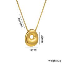 18k Gold Plated Titanium Steel Smooth Balloon Bubble Alphabet Pendant Necklace
