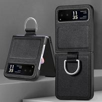 Motorola Razr 50 Ultra Mooto Razr40 telefono dėklas su žiedu, ličio rašto PU oda, Razr50Ultra sulankstomo ekrano galinis dangtelis Moto Razr 40