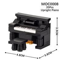 MOOXI Miesto Muzikos Instrumentas Fortepijonas Būgnų Komplektas Suaugusiems Statybinių Blokelių Rinkinys MOC Plytos Modelio Rinkinys PASIDARYK pats Diorama Žaislai Vaikams Berniukams Dovana