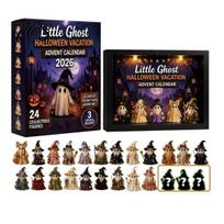 Family Holiday Countdown Halloween Advent Calendar 2026, 24 Day Light Up Box with Christmas Decoration For Kids Pumpkin Ghost Figures, Party 1 Set