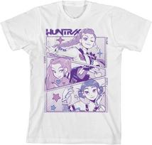 Kpop Demon Hunters Panel Art Huntrx Youth Light Green Crew Neck Short Sleeve T-Shirt L