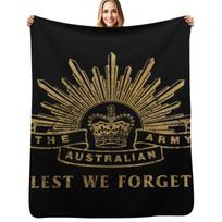 Australian Army - Lest We Forget Throw Blanket Summer Cool Breathable Blanket for Sleeping Size: 75*100cm, Weight: 230 GSM