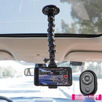 Car Phone Holder, GoPro Mount, DJI Action Camera Navigation Phone Stand, Extended Version + Selfie Photography Bluetooth Remote Control