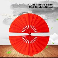 Youjia Liangpin One-Foot Double-Sided Kung Fu Fan Tai Chi Martial Arts Folding Fan Dance Exercise Sound Fan Chinese Style Red Fan