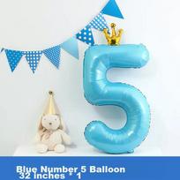 Birthday Scene Decoration, Boy's Number Birthday Balloon Props, Atmosphere Setup, Children's Party Decorations, Blue, Size 5