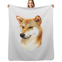 Shiba Inu Stunning Dog! Throw Blanket Warm Throw Blanket Gift for Anniversary Size: 75*100cm, Weight: 230 GSM