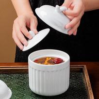 Aowei Jingdezhen Ceramic Double-Ear Steaming Pot with Lid