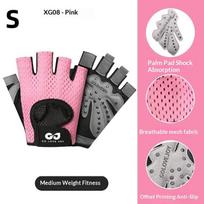 1Pair Weight Lifting Gloves Gym Fitness Gloves with Wrist Wrap Support for Training Exercise Bodybuilding Sports S rožinė