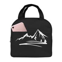 Humorous Mountain Adventure Print Insulated Lunch Box Leak-proof Thermal Cooler Lunch Bag for Men Women Kids Work Trip Picnic One Size