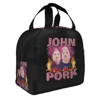 John Pork is Calling Italian Brainrot Lunch Bag Men Women Funny Meme Cooler Thermal Insulated Lunch Boxes for School One Size