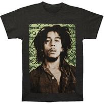 Men's Bob Marley Green Aztec T-shirt Small Charcoal Heather M