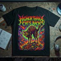 Psychedelic Cat Shirt • Trippy Metal Cat T-Shirt • Neon Goth Punk Tee • Black Cat Rave Graphic • Stoner Rock Apparel • Groovy Acid Dark Art S