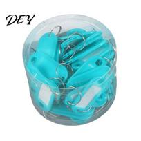 Key Organization Tag 50Pcs Tags with Labels, Writable Window Identifier Split Hanging Ring, Blank Paper Label Ring for House, Office & School Labels 50pcs dangaus mėlyna spalva