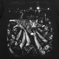 Crowd Surfing Cat Shirt, Funny Concert Party Kitty Meme Tee, Music Festival Animal Graphic 2XL