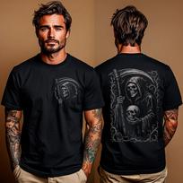 Grim Reaper T-Shirt Gothic Gift, Vintage Metal Art, Occult Skeleton Death Tee, Heavy Metal Shirt, Dark Aesthetic Gift, Unisex Shirt L