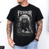Fenrir Shirt: Norse Mythology Viking Wolf Unisex T-Shirt | Ragnarok Fenrir Tee | Nordic Mythology Werewolf Shirt | Metalhead Apparel Gift L