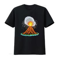 cool volcano eruption volcanic lava magma T Shirt vintage Washed Breathable Casual homme streetwear Stylish Comfortable graphic S juoda