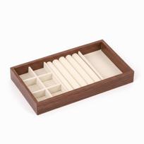 23X13X3CM Jewelry Tray Velvet Surface Walnut Material Display Tray Wooden Material Flannel Lining Storage Tray Stud Display