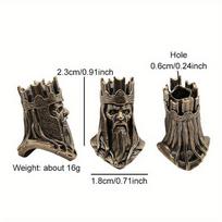 Skeleton King Brass Knife Beads EDC DIY Paracord Woven Bracelet Lanyard Pendants Head Sculpture Outdoor Tool Hangings Rose Gold