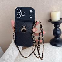 Cartoon PU Leather Strap Phone Case for IPhone Air 17 16E 16 15 14 13 12 11 Pro Max  Wallet Card Lanyard Bag Soft Cover iPhone Air juoda