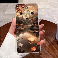 Case For Honor Magic 8 Lite Transparent Back Cover Soft TPU Cute Love Heart Rabbit Silicone Funda For Honor Magic8 Lite 8G Case Honor Magic8 Lite