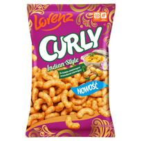 Lorenz Curly Chrupki Kukurydziane Ze Świeżo Zielonymi Orzeszkami Ziemnymi O Smaku Curry 100 G