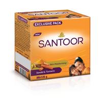 Santoor Sandal And Turmeric Bathing Soap Bar For Soft Glowing Skin Moisturizing Body Cleanser Pack Of 1 ( 8N X 125 g )