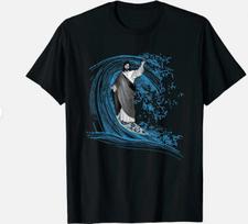 New Limited Funny Surfing Jesus T-Shirt XXL