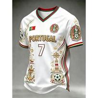 2026 Nauji vyriški 3D spausdinti Portugalijos futbolo marškinėliai T-shirt Tinka kasdieniam ir treniruočių dėvėjimui Greitai džiūstantys S gray
