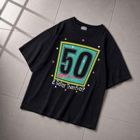 90s USA-made Hanes Single Stitch Printed T-shirt Black Vintage XXXL