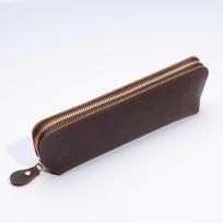 Vintage Leather Pencil Case Retro Stationery Items Zipper Storage Bag Pencil Pouch Pen Holder for Kids School Office Acsesories