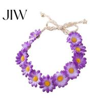 Children Stage Performance Headband Daisy/Sunflower Wreath for Women Girls, Adjustable Floral Crown Photoshoot Beach Vacation Wedding C