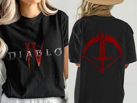 Rogue Diablo 4 T-Shirt Distressed Crossbow Graphic Front And Back Print XXXL