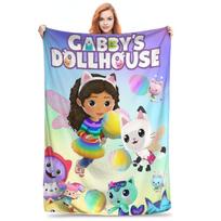 Cartoon G-Gabbys dollhouse Blankets Warm Flannel Sofa Throw Blanket for Home Bedroom Office Throws Bedspread Quilt Size: 75*100cm, Weight: 230 GSM