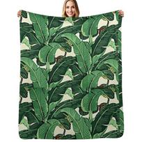Devereaux Bedroom Palm Glam Throw Blanket Modern Design Soft Blanket for Home Decor Size: 75*100cm, Weight: 230 GSM