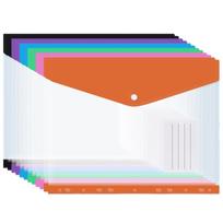 12Pcs Large-Capacity File Folder Expansion Bag Transparent Binder Cash Envelopes  School Office Home Horizontal