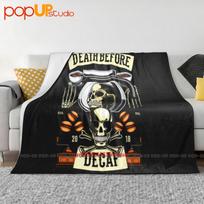 Death Before Decaf Ultra-Soft Blanket Quilt Winter Sofa Cover Bed Covers Size: 75*100cm, Weight: 230 GSM