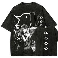 2026 Hot Sale Goodnight Punpun Manga Funny Graphic Print T-shirt Women Men Fashion Retro Washed Cotton Tee Harajuku Oversized Loose Casual Top L